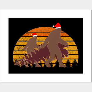 Funny Xmas Bigfoot and Sasquatch T Shirts Posters and Art